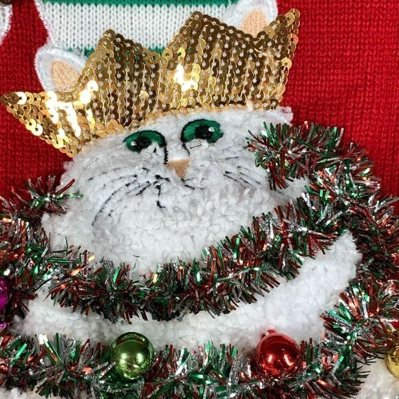 -6. 33 Degrees Women's Purr...fect Christmas Cat Pullover Sweater Red Size XXL - Picture 6 of 7